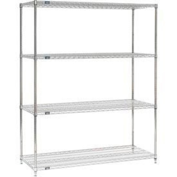 Global Equipment Nexel    Stainless Steel Wire Shelving Starter 72"W x 24"D x 86"H 24728S